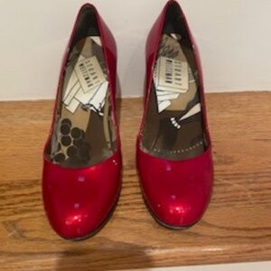 Cherry Red Stuart Weitzman Patent Leather Pumps
